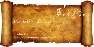 Bankó Éva névjegykártya